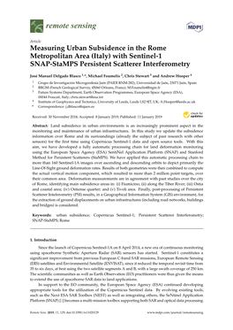 Measuring Urban Subsidence in the Rome Metropolitan Area (Italy) with Sentinel-1 SNAP-Stamps Persistent Scatterer Interferometry