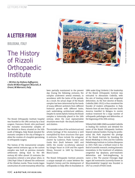 The History of Rizzoli Orthopaedic Institute