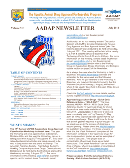 AADAP NEWSLETTER July 2011