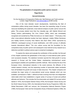 The Globalization of Comparative Public Opinion Research Pippa