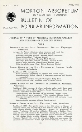 Morton Arboretum Bulletin of Popular Information