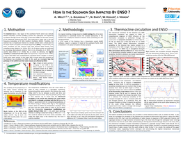 How Is the Solomon Sea Impacted by Enso ? A