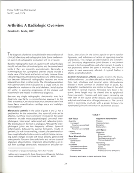Arthritis: a Radiologic Overview