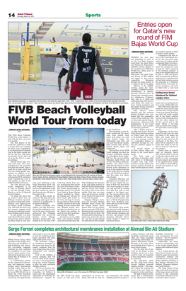 FIVB Beach Volleyball World Tour from Today