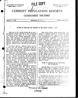 Income of Families and Persons in the United States: 1947