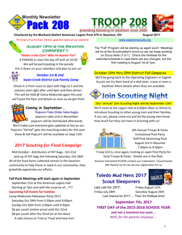 Toledo Mud Hens 2017 Scout Sleepovers