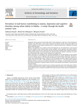 Prevalence of and Factors Contributing to Anxiety, Depression and Cognitive