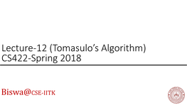 Tomasulo's Algorithm