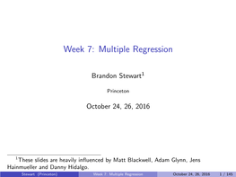 Week 7: Multiple Regression