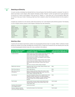 Sample Selecting Race Ethnicity