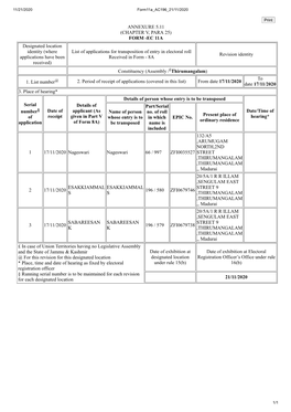 (CHAPTER V, PARA 25) FORM -EC 11A Designated Location Identity