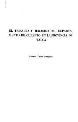 El Triasico Y Jurasico Del Departa­ Mento De Curepto En La Provincia De Talca