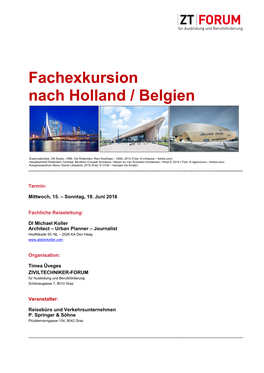 Fachexkursion Nach Holland / Belgien