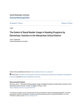 The Extent of Basal Reader Usage in Reading Programs by Elementary Teachers in the Wenatchee School District