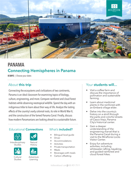 PANAMA CANAL PANAMA Connecting Hemispheres in Panama 8 DAYS | Choose Your Dates