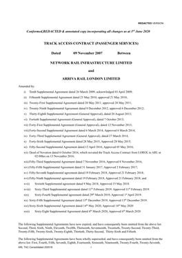 Arriva Rail London Limited Consolidated Agreement As at 03 June 2020