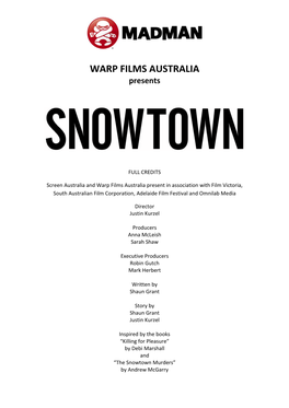 WARP FILMS AUSTRALIA Presents