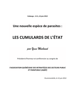 Les Cumulards De L'état