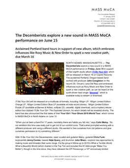 The Decemberists Explore a New Sound in MASS Moca Performance on June 15