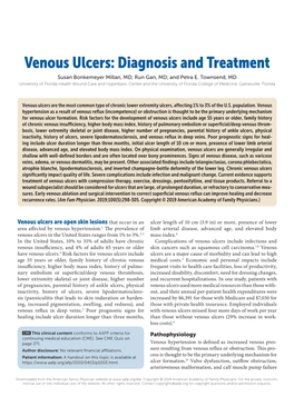Venous Ulcers: Diagnosis and Treatment