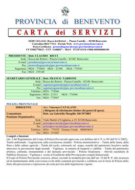 Carta Servizi Provincia Benevento 2016