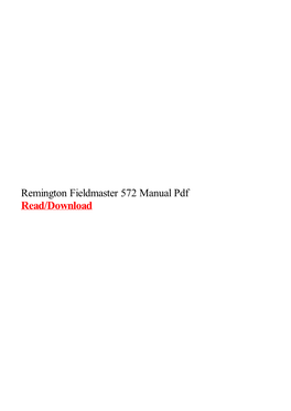 Remington Fieldmaster 572 Manual Pdf