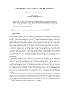 Side-Channel Analysis of Six SHA-3 Candidates⋆