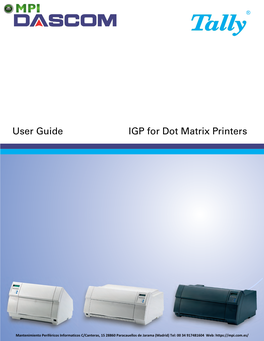 User Guide IGP for SIDM Printers