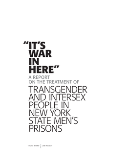 Transgender and Intersex People in New York's State Prisons