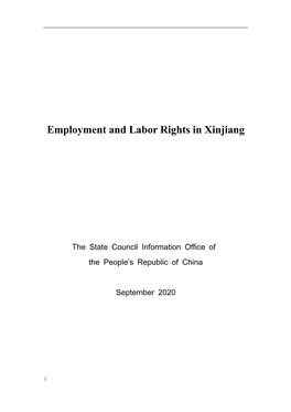 Employment and Labor Rights in Xinjiang