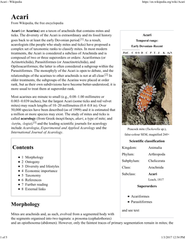 Acari Scientific Classification Kingdom