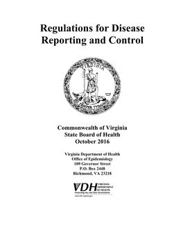 Regulations for Disease Reporting and Control