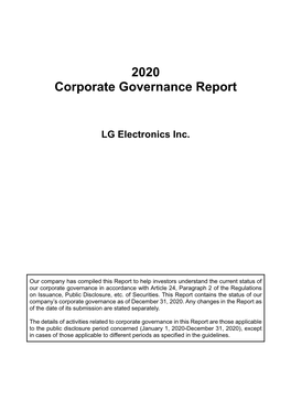 Corporate Governance Report