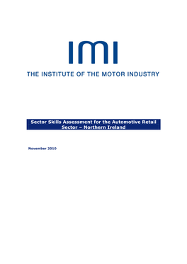 Sector Skills Assessment for the Automotive Retail Sector – Northern Ireland