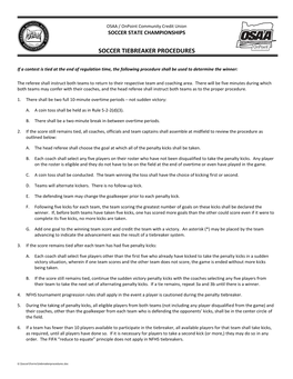 Soccer Tiebreaker Procedures