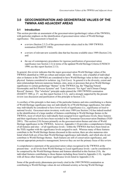 A Review of Geoconservation Values