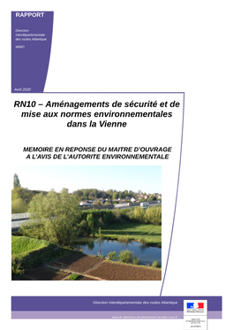 RN10 – Aménagements De Sécurité Et De Mise Aux Normes Environnementales Dans La Vienne