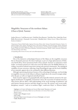 Megalithic Structures of the Northern Sahara (Chott El Jérid, Tunisia)