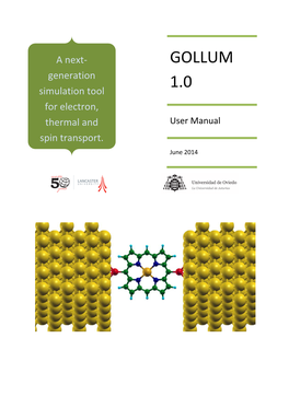 GOLLUM Generation 1.0 Simulation Tool for Electron, Thermal and User Manual