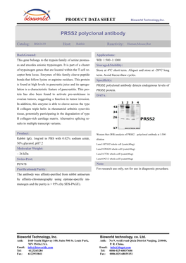 PRSS2 Polyclonal Antibody