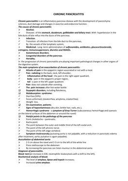 Chronic Pancreatitis