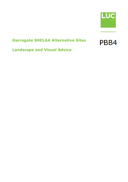Harrogate SHELAA Alternative Sites Landscape and Visual Advice