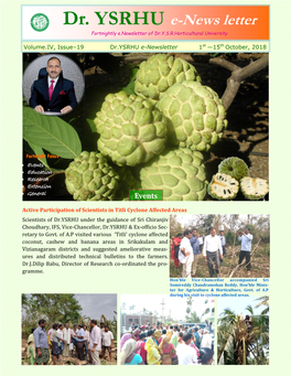 Dr. YSRHU E-News Letter Fortnightly E.Newsletter of Dr.Y.S.R.Horticultural University