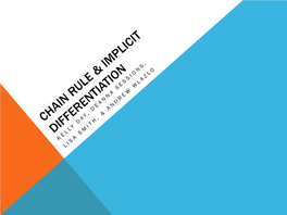 Chain Rule & Implicit Differentiation