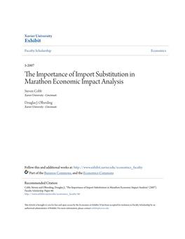 The Importance of Import Substitution in Marathon Economic Impact Analysis