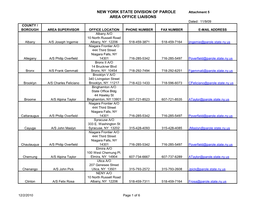 New York State Division of Parole Area Office Liaisons