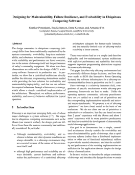 Designing for Maintainability, Failure Resilience, and Evolvability in Ubiquitous Computing Software