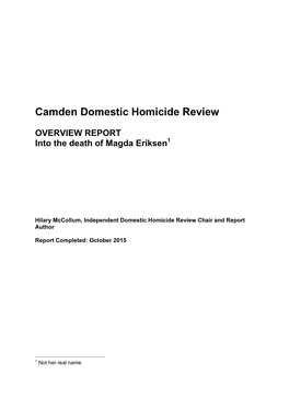 Camden Domestic Homicide Review