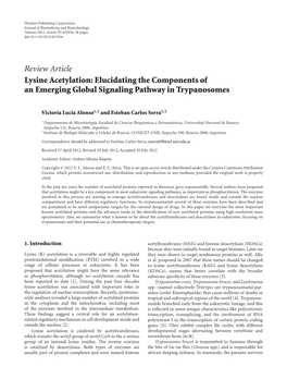 Lysine Acetylation: Elucidating the Components of an Emerging Global Signaling Pathway in Trypanosomes