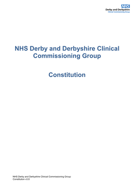 NHS Derby and Derbyshire Clinical Commissioning Group Constitution V3.8